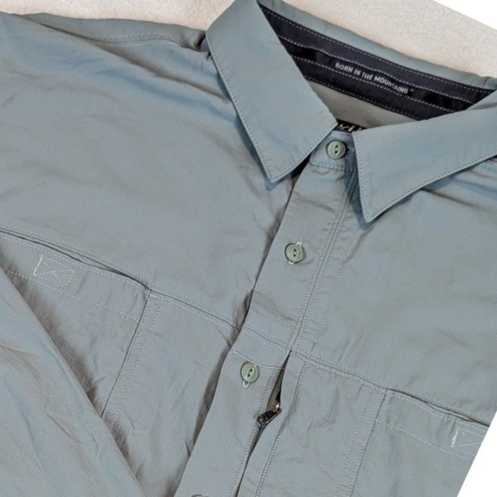 Kuhl XXL Mens Technical Long Sleeve Button Up Shirt Gray Lightweight Quick Dry